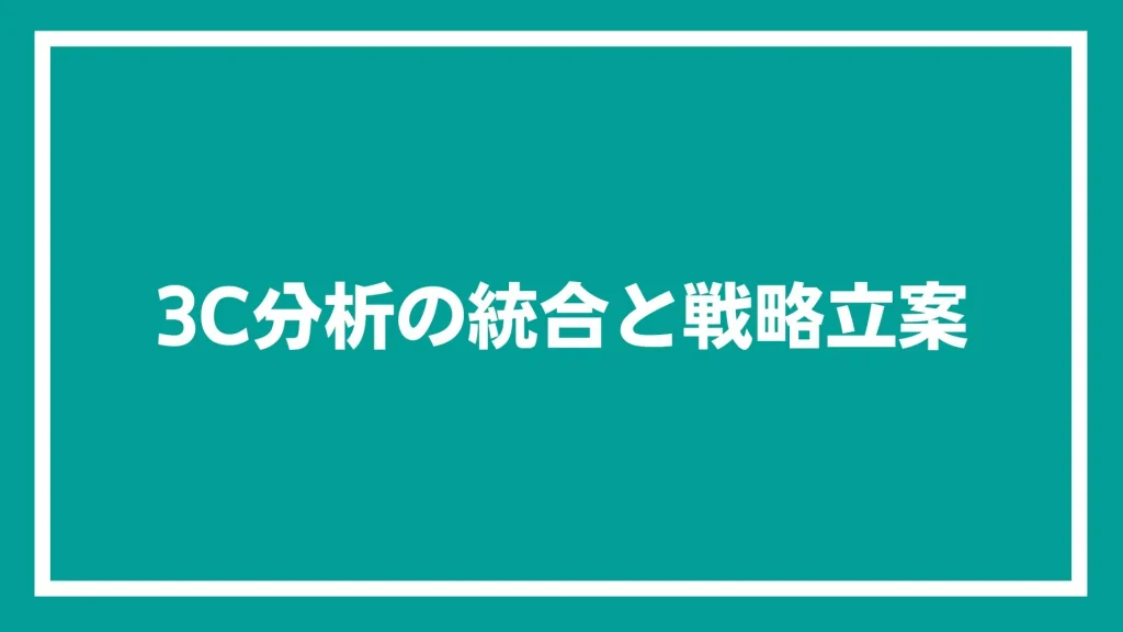 3C分析の統合と戦略立案と書いた画像