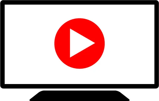 Youtubeのロゴマークが映ったPC画面のイラスト