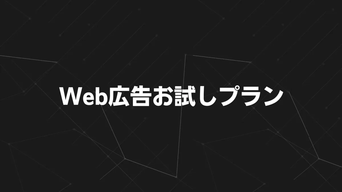 中小企業経営者向け｜Web広告お試しプラン：1万円ぽっきりでプロが運用代行！