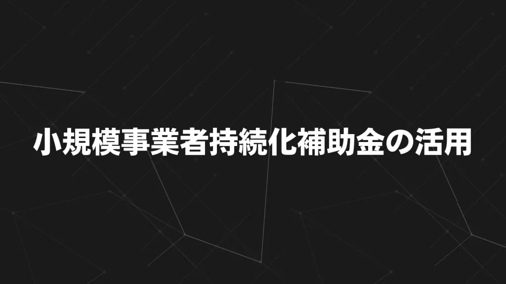 小規模事業者持続化補助金の活用